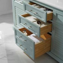 Load image into Gallery viewer, Vinnova Vanity Vinnova Lorna 72&quot; Double Vanity in Finnish Green and Composite Carrara White Stone Countertop Without Mirror