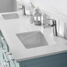 Load image into Gallery viewer, Vinnova Vanity Vinnova Lorna 72&quot; Double Vanity in Finnish Green and Composite Carrara White Stone Countertop Without Mirror