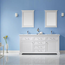 Load image into Gallery viewer, Vinnova Vanity Vinnova Lorna 72&quot; Double Vanity in White and Composite Carrara White Stone Countertop With Mirror