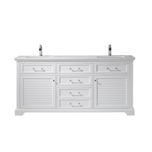 Load image into Gallery viewer, Vinnova Vanity Vinnova Lorna 72&quot; Double Vanity in White and Composite Carrara White Stone Countertop Without Mirror