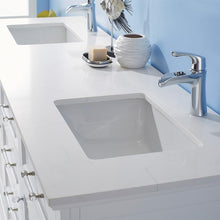 Load image into Gallery viewer, Vinnova Vanity Vinnova Lorna 72&quot; Double Vanity in White and Composite Carrara White Stone Countertop Without Mirror