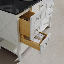 Load image into Gallery viewer, Vinnova Vanity Vinnova Modena 36” Vanity in White with Glass Countertop with White Vessel Sink With Mirror