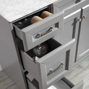 Vinnova Vanity Vinnova Naples 48" Vanity in Grey with Carrara White Marble Countertop With Mirror