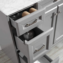 Load image into Gallery viewer, Vinnova Vanity Vinnova Naples 48&quot; Vanity in Grey with Carrara White Marble Countertop Without Mirror