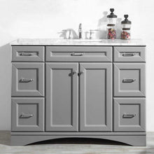 Load image into Gallery viewer, Vinnova Vanity Vinnova Naples 48&quot; Vanity in Grey with Carrara White Marble Countertop Without Mirror