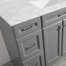 Load image into Gallery viewer, Vinnova Vanity Vinnova Naples 48&quot; Vanity in Grey with Carrara White Marble Countertop Without Mirror