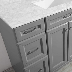 Vinnova Vanity Vinnova Naples 48" Vanity in Grey with Carrara White Marble Countertop Without Mirror