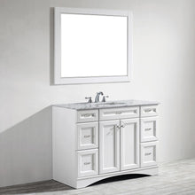 Load image into Gallery viewer, Vinnova Vanity Vinnova Naples 48&quot; Vanity in White with Carrara White Marble Countertop With Mirror