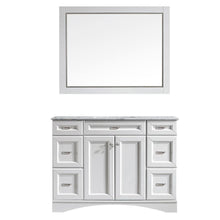 Load image into Gallery viewer, Vinnova Vanity Vinnova Naples 48&quot; Vanity in White with Carrara White Marble Countertop With Mirror