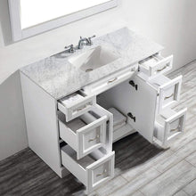 Load image into Gallery viewer, Vinnova Vanity Vinnova Naples 48&quot; Vanity in White with Carrara White Marble Countertop With Mirror