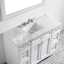 Load image into Gallery viewer, Vinnova Vanity Vinnova Naples 48&quot; Vanity in White with Carrara White Marble Countertop With Mirror