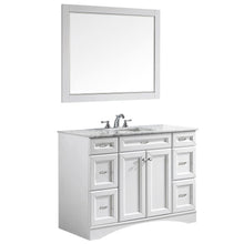 Load image into Gallery viewer, Vinnova Vanity Vinnova Naples 48&quot; Vanity in White with Carrara White Marble Countertop With Mirror