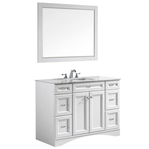 Vinnova Vanity Vinnova Naples 48" Vanity in White with Carrara White Marble Countertop With Mirror