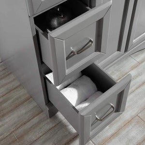 Vinnova Vanity Vinnova Naples 72" Vanity in Grey with Carrara White Marble Countertop With Mirror