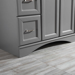 Vinnova Vanity Vinnova Naples 72" Vanity in Grey with Carrara White Marble Countertop With Mirror