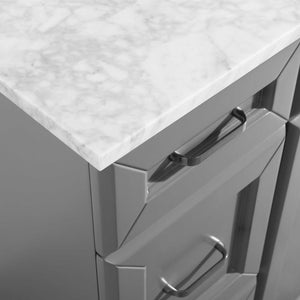 Vinnova Vanity Vinnova Naples 72" Vanity in Grey with Carrara White Marble Countertop With Mirror