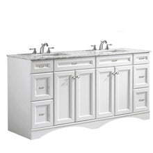 Load image into Gallery viewer, Vinnova Vanity Vinnova Naples 72&quot; Vanity in White with Carrara White Marble Countertop Without Mirror
