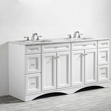 Load image into Gallery viewer, Vinnova Vanity Vinnova Naples 72&quot; Vanity in White with Carrara White Marble Countertop Without Mirror