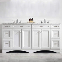 Load image into Gallery viewer, Vinnova Vanity Vinnova Naples 72&quot; Vanity in White with Carrara White Marble Countertop Without Mirror