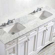 Load image into Gallery viewer, Vinnova Vanity Vinnova Naples 72&quot; Vanity in White with Carrara White Marble Countertop Without Mirror