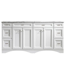 Load image into Gallery viewer, Vinnova Vanity Vinnova Naples 72&quot; Vanity in White with Carrara White Marble Countertop Without Mirror