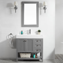 Load image into Gallery viewer, Vinnova Vanity Vinnova Pavia 36” Single Vanity in Grey with Acrylic under-mount Sink With Mirror