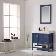 Load image into Gallery viewer, Vinnova Vanity Vinnova Pavia 36” Single Vanity in Royal Blue with Acrylic under-mount Sink With Mirror