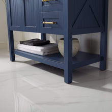 Load image into Gallery viewer, Vinnova Vanity Vinnova Pavia 36” Single Vanity in Royal Blue with Acrylic under-mount Sink With Mirror