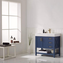 Load image into Gallery viewer, Vinnova Vanity Vinnova Pavia 36” Single Vanity in Royal Blue with Acrylic under-mount Sink Without Mirror