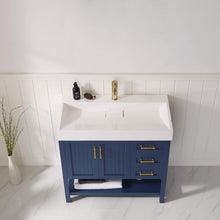 Load image into Gallery viewer, Vinnova Vanity Vinnova Pavia 36” Single Vanity in Royal Blue with Acrylic under-mount Sink Without Mirror