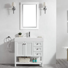 Load image into Gallery viewer, Vinnova Vanity Vinnova Pavia 36” Single Vanity in White with Acrylic under-mount Sink With Mirror