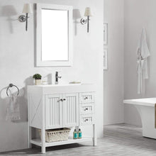 Load image into Gallery viewer, Vinnova Vanity Vinnova Pavia 36” Single Vanity in White with Acrylic under-mount Sink With Mirror