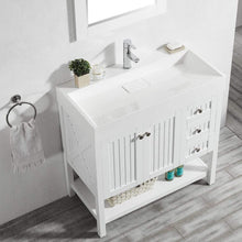 Load image into Gallery viewer, Vinnova Vanity Vinnova Pavia 36” Single Vanity in White with Acrylic under-mount Sink With Mirror