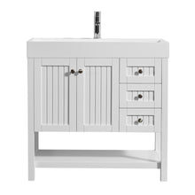Load image into Gallery viewer, Vinnova Vanity Vinnova Pavia 36” Single Vanity in White with Acrylic under-mount Sink Without Mirror