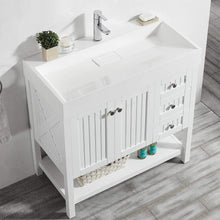 Load image into Gallery viewer, Vinnova Vanity Vinnova Pavia 36” Single Vanity in White with Acrylic under-mount Sink Without Mirror