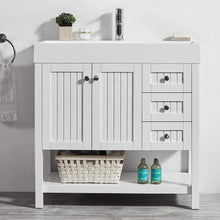 Load image into Gallery viewer, Vinnova Vanity Vinnova Pavia 36” Single Vanity in White with Acrylic under-mount Sink Without Mirror