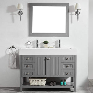 Vinnova Vanity Vinnova Pavia 48” Single Vanity in Grey with Acrylic under-mount Sink With Mirror