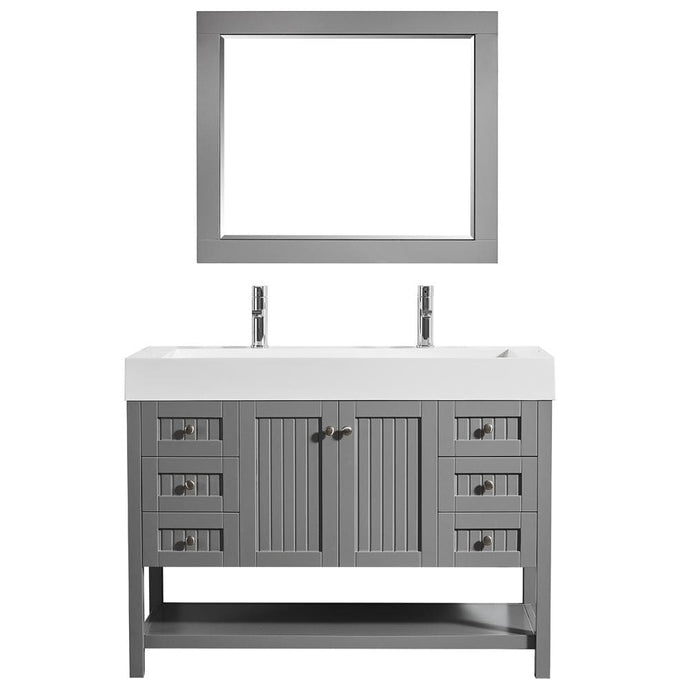 Vinnova Vanity Vinnova Pavia 48” Single Vanity in Grey with Acrylic under-mount Sink With Mirror