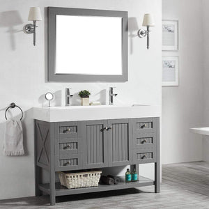 Vinnova Vanity Vinnova Pavia 48” Single Vanity in Grey with Acrylic under-mount Sink With Mirror