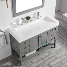 Load image into Gallery viewer, Vinnova Vanity Vinnova Pavia 48” Single Vanity in Grey with Acrylic under-mount Sink With Mirror
