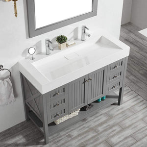 Vinnova Vanity Vinnova Pavia 48” Single Vanity in Grey with Acrylic under-mount Sink With Mirror