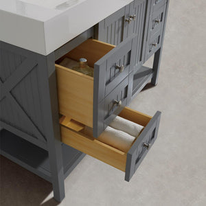 Vinnova Vanity Vinnova Pavia 48” Single Vanity in Grey with Acrylic under-mount Sink With Mirror