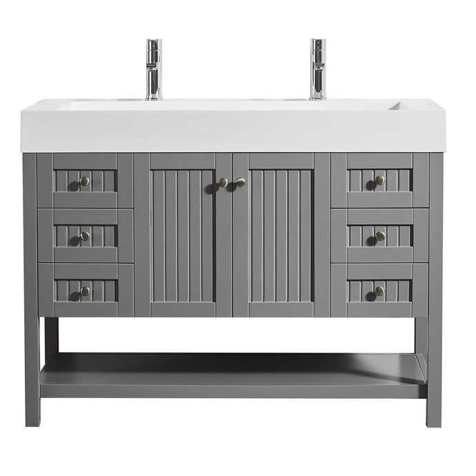 Vinnova Vanity Vinnova Pavia 48” Single Vanity in Grey with Acrylic under-mount Sink Without Mirror
