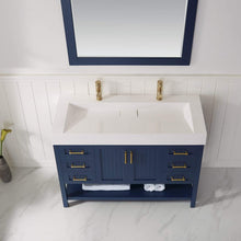 Load image into Gallery viewer, Vinnova Vanity Vinnova Pavia 48” Single Vanity in Royal Blue with Acrylic under-mount Sink With Mirror