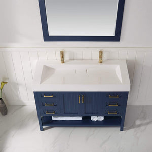 Vinnova Vanity Vinnova Pavia 48” Single Vanity in Royal Blue with Acrylic under-mount Sink With Mirror