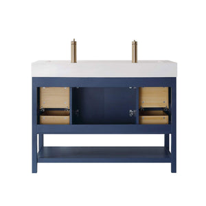Vinnova Vanity Vinnova Pavia 48” Single Vanity in Royal Blue with Acrylic under-mount Sink With Mirror