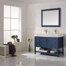 Load image into Gallery viewer, Vinnova Vanity Vinnova Pavia 48” Single Vanity in Royal Blue with Acrylic under-mount Sink With Mirror