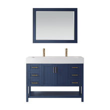 Load image into Gallery viewer, Vinnova Vanity Vinnova Pavia 48” Single Vanity in Royal Blue with Acrylic under-mount Sink With Mirror
