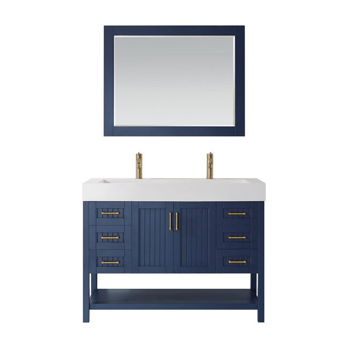 Vinnova Vanity Vinnova Pavia 48” Single Vanity in Royal Blue with Acrylic under-mount Sink With Mirror