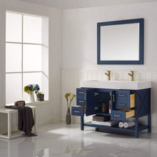 Load image into Gallery viewer, Vinnova Vanity Vinnova Pavia 48” Single Vanity in Royal Blue with Acrylic under-mount Sink With Mirror